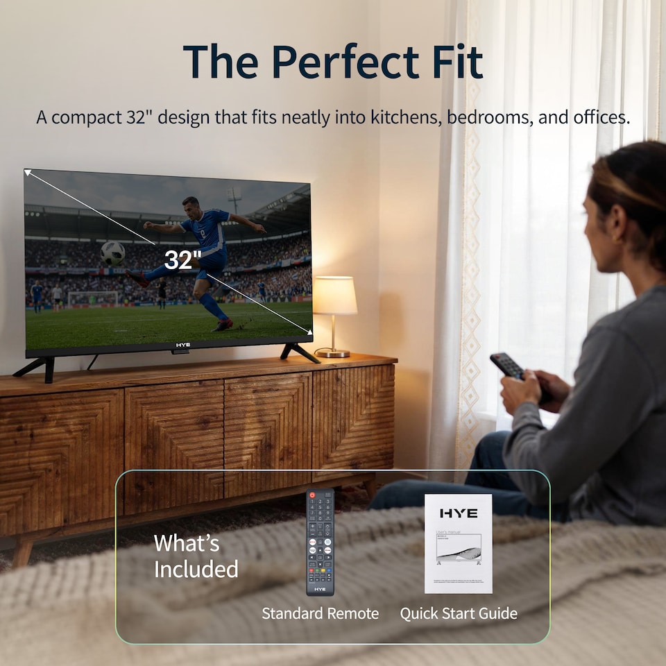 image 1 of HYE 32" Inch HD Ready 720p HDR Frameless Tizen OS Smart TV - 32HDS1008