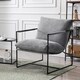 image 1 of Boucle Fabric Lounge Chair with Metal Frame Upholstered Accent chair Luca Grey