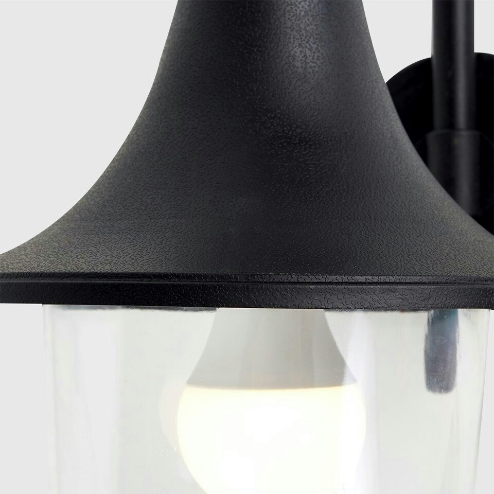 image 1 of ValueLights Modern IP44 Rated Outdoor Black Fishermans Style Wall Light Lamp