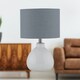 image 5 of First Choice Lighting Tuscan White Ceramic Lamp with Grey Shade White | Grey