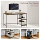 image 3 of Vida Designs Brooklyn Computer Desk 2 Shelves Home Office Workstation, Dark Wood
