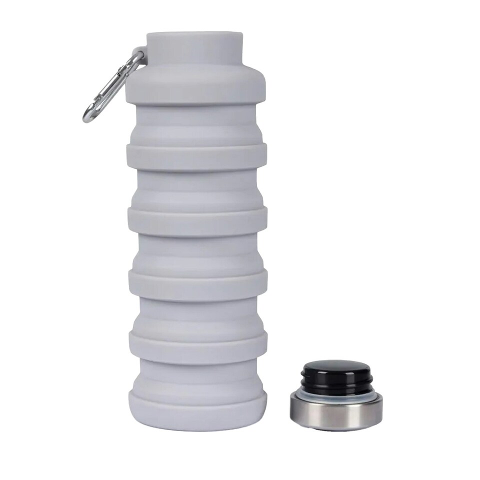 image 1 of Trespass Vavo Folding Carabiner Water Bottle - Platinum - One Size