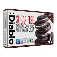 Diablo Sugar Free Dark Cocoa and Vanilla Cream Cookies 176g