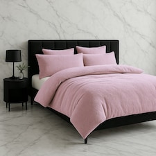 Teddy Bear Fleece Soft Cosy Duvet Cover + Pillow Case Set Pink | Single