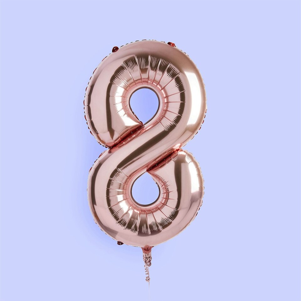 Rose Gold Number '8' Foil 34" Balloon 