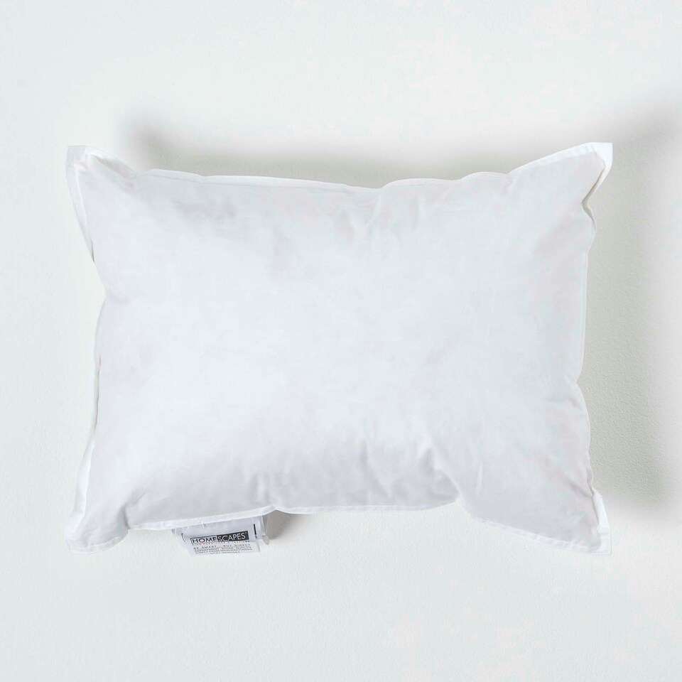 image 1 of Homescapes Luxury Duck Feather Cushion Pad Insert Inner 40 x 30 cm (16 x 12") White