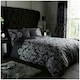 image 4 of VELVETIO Empire Damask Printed Duvet Cover Set Reversible Polycotton Beddings Cream | Double