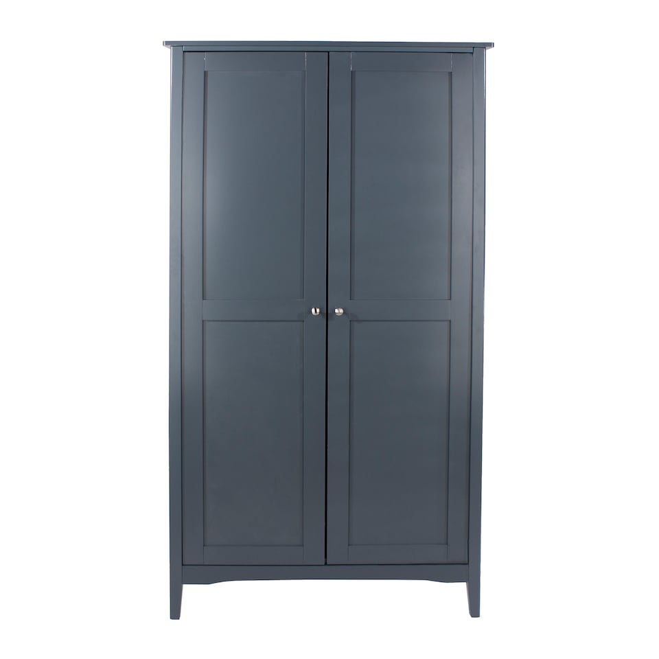 image 1 of Como 2 Door Wardrobe Shaker Style Bedroom Storage Furniture Modern - Painted Pine | Blue | Blue | One Size | 1