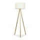 image 3 of ValueLights Barbro Wood Tripod Floor Lamp Cream Boucle Shade & Bulb