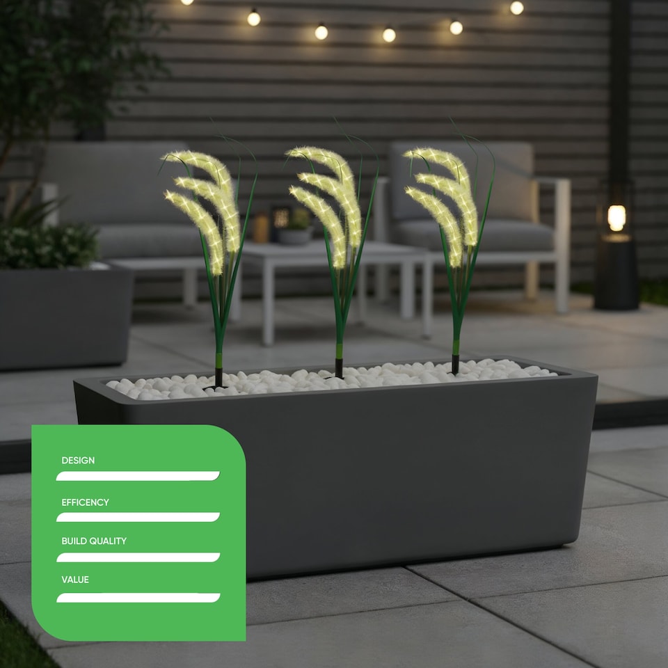image 1 of Gardenwize 3pc Solar Setaria Viridis Stake Lights