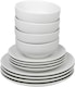 image 5 of Coloured Stone Ceramic Dinnerware Crockery Plates Bowls Dining Set | White | 12Pc White | 12