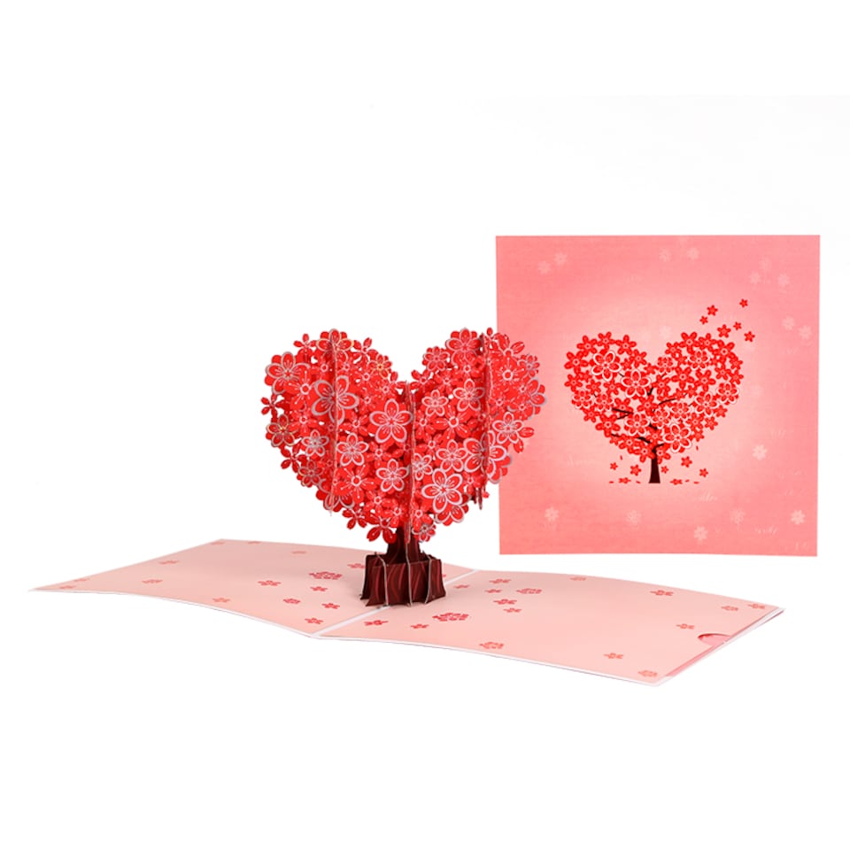 image 1 of Valentine’s Bloom Heart Tree 3D Pop Up Greeting Card