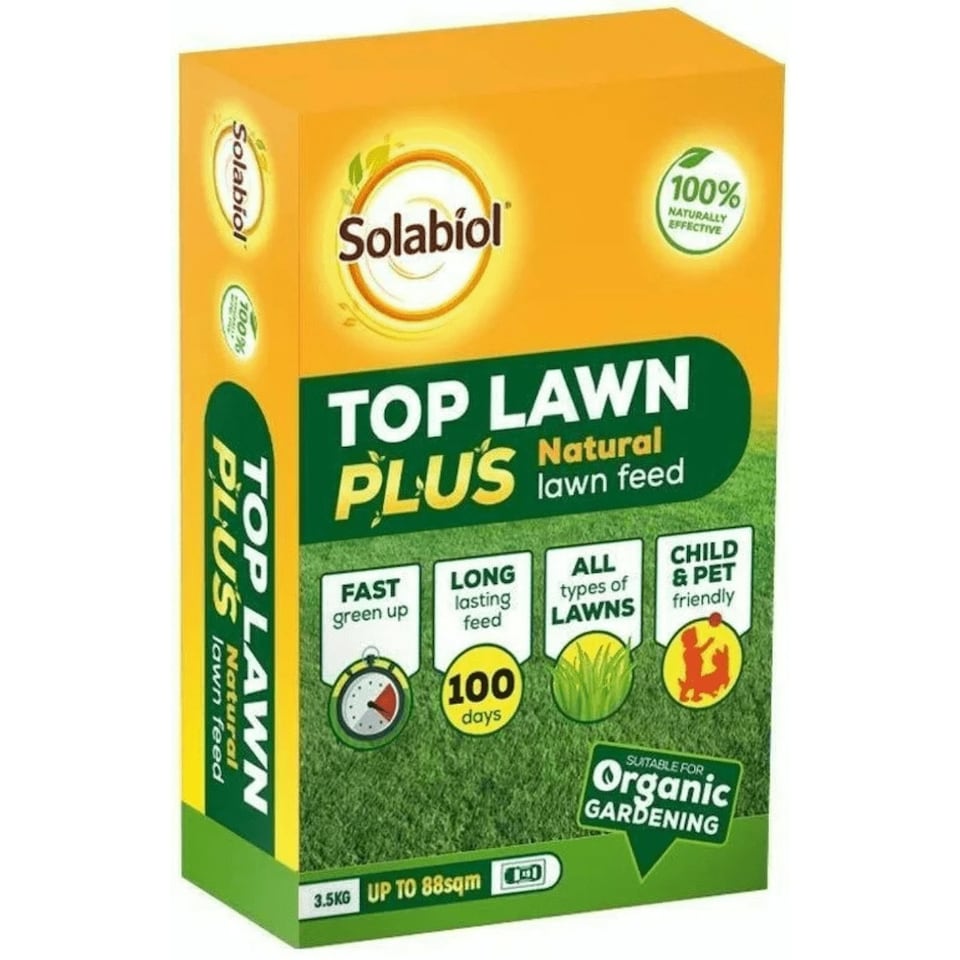 image 1 of Solabiol Top Lawn Plus Natural Child Pet Safe Feed Fertiliser 3.5kg - 88sqm