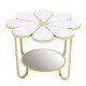 image 2 of Jodie White Top Petal Shape Table Gold