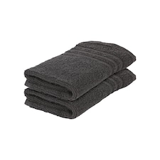Nicola Spring Cotton Wash Cloths - 30cm x 30cm - Charcoal - Pack of 2
