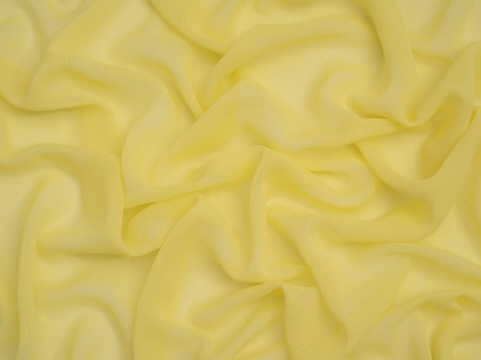 Minerva Core Range Yellow Yoryu Crinkle Sheer Chiffon Fabric for Dressmaking, 145cm / 57" Wide - per metre