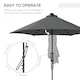 image 3 of Outsunny 3m Cantilever Parasol with Solar LED and Easy Lever, Garden Parasol Umbrella with Cross Base and Waterproof Cover, Outdoor Sun Shades, Dark Grey