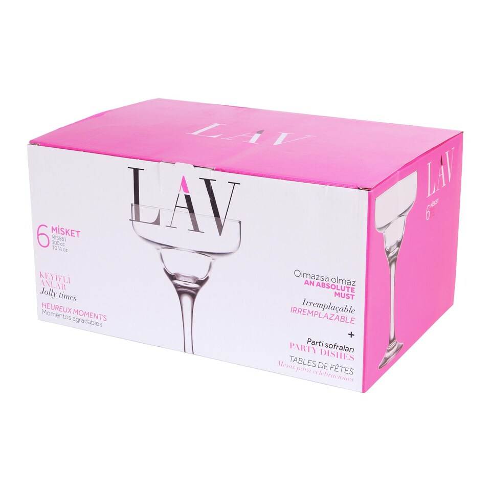 image 1 of LAV Misket Magarita Glasses - 300ml - Pack of 6