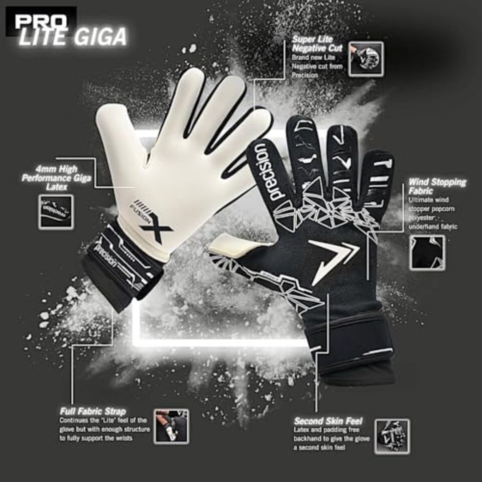 image 1 of ​​Precision Fusion X Pro Lite Giga Professional Football Adult's Goalkeeper Gloves, Black, 11