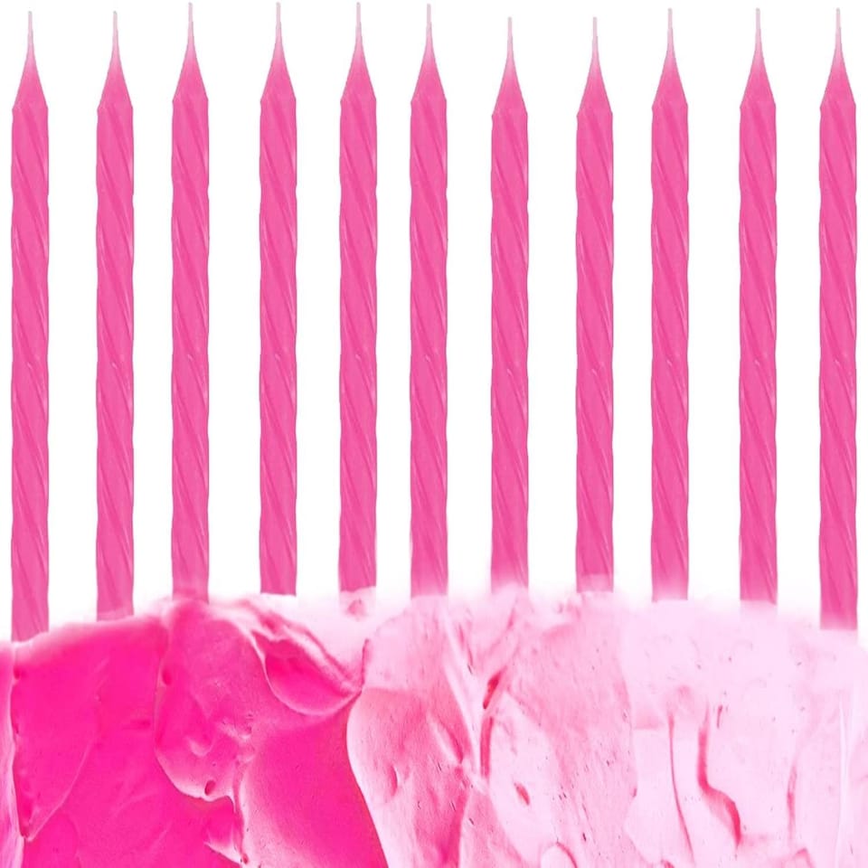 image 1 of 10 Pink Birthday Candles Pink