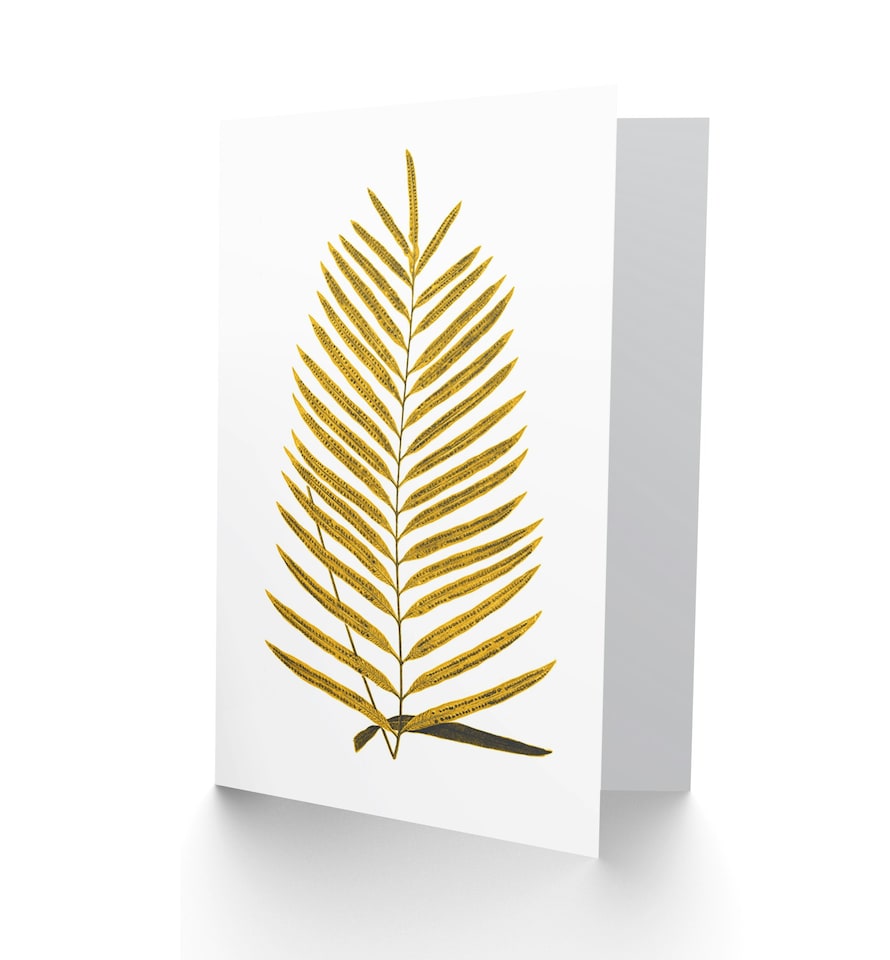 image 1 of Botanics Gold Grey Fern Just To Say Blank Art Card