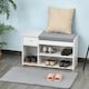 image 2 of HOMCOM Multi-Storage Shoe Bench Drawer 3 Compartments Cushion Home Boots White White