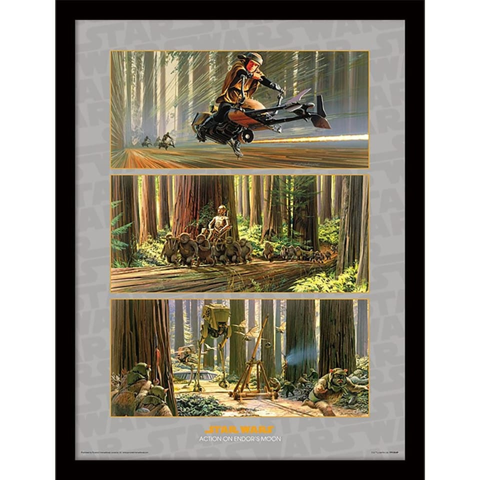Star Wars (Action On Endor's Moon) Framed 30x40cm Print