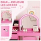 image 4 of AIYAPLAY Kids Vanity Table and Chair Set, Girls Dressing Table with 2-Colour LED Mirror, Stool, Cabinet, Drawer, Bookshelf and Shelves for Ages 3-8 Years | Pink