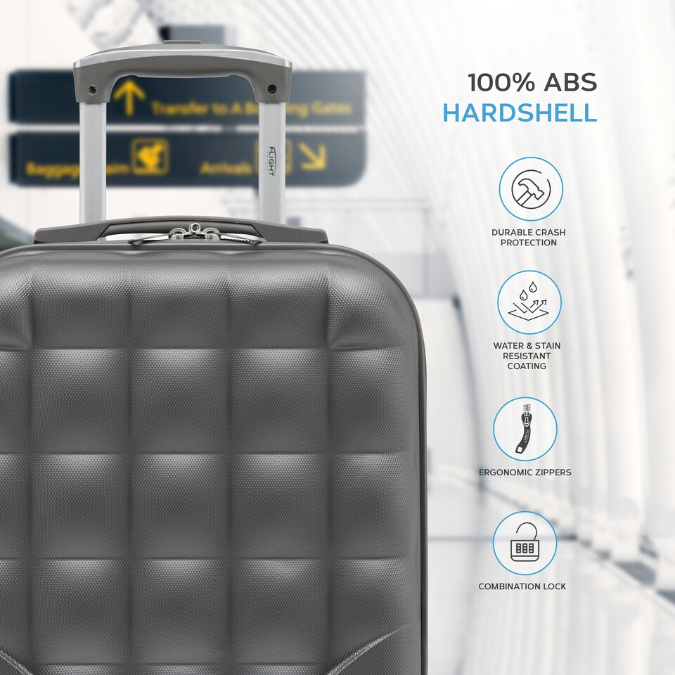 image 1 of Flight Knight Bubble Suitcase - Ryanair easyJet Jet2 Approved - 8 Wheel Carry Cabin Hardcase 45x36x20cm Cream | Champagne | Cabin Bag