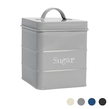 Harbour Housewares Grey Vintage Metal Kitchen Sugar Canister Kitchen Caddy Kitchen Storage Containers Canisters