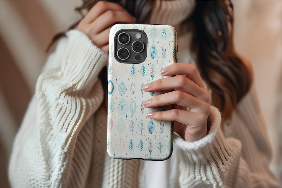 image 1 of Bohemian Leaf Phone Case | Blue | Galaxy S25
Tough | Galaxy S25
Tough