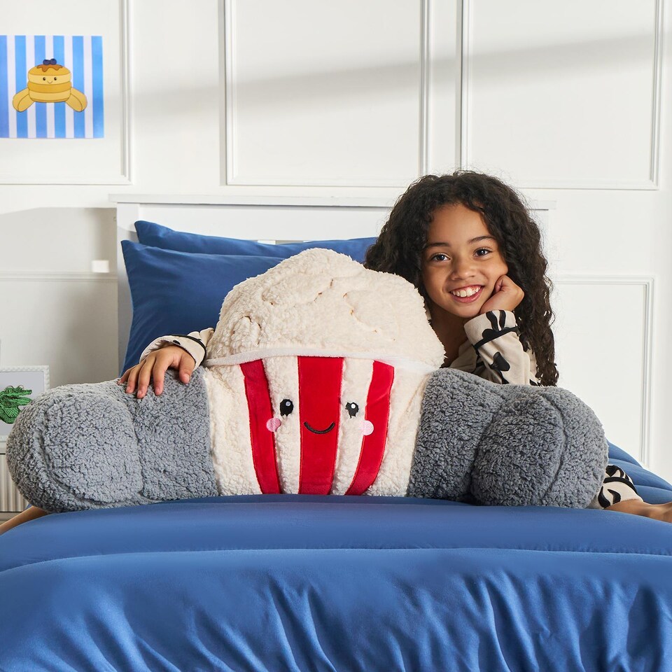 image 1 of OHS Popcorn Cuddle Cushion Novelty Reading Pillow | Multi | Red