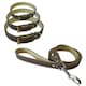 image 1 of Dog Collar & Lead - Leather Style Brown | L
