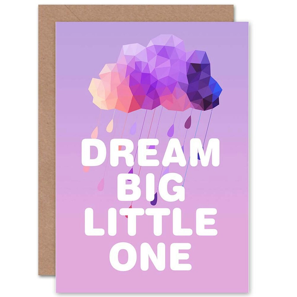 image 1 of Dream Big Little One Pink Birth Congratulations Card