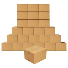 25 x Single Wall 18 x 12 x 12" (457x305x305mm) Strong Cardboard Shipping Boxes For House Moving & Storage Brown