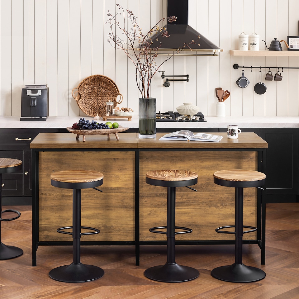 image 1 of SoBuy KNL01-F,Kitchen Island Storage Cupboard with 170cm Worktop | Brown | Brown | 1