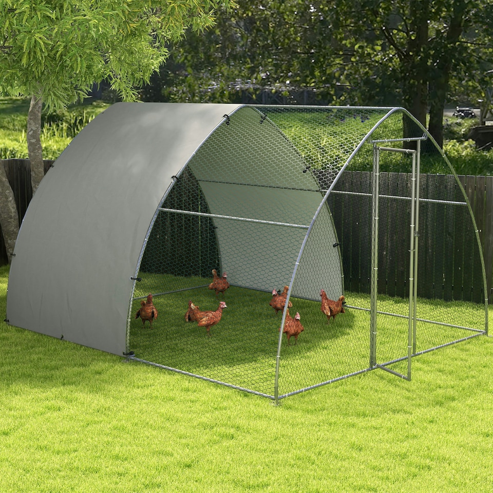 image 1 of PawHut Walk-In Chicken Run w/ Cover, for 8-12 Chickens, 3 x 3.8 x 2.2m