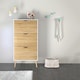 image 5 of Oslo Shoe Cabinet 3 Drawers in White and Oak