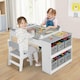 image 3 of COSTWAY 2-in-1 Kids Art Table and Art Easel Set Toddler Play Activity Drawing Desk