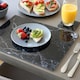 image 7 of Harbour Housewares Rectangle Glass Placemats - 40cm x 30cm - Black Marble - Pack of 6 | Black | Black Marble
