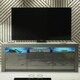 image 5 of TV Unit 160cm Grey Gloss Doors & Drawers Grey Matt Body Free LED Grey