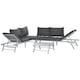 image 1 of Outsunny 3 Pcs Garden Seating Set w/ Sofa Lounge Table Outdoor Patio Furniture