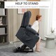 image 3 of HOMCOM Riser and Recliner Chair w/ Remote, Lift Chair for Elderly, Charcoal Grey Grey | None