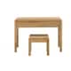 image 2 of Oak Curve 2 Drawer Dressing Table & Stool