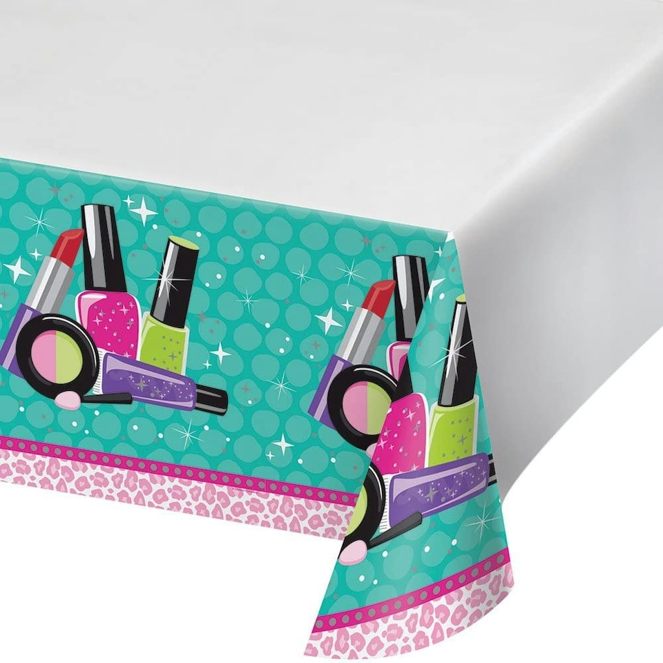 Creative Party Spa Theme Plastic Sparkle Party Table Cover - Multicoloured - One Size