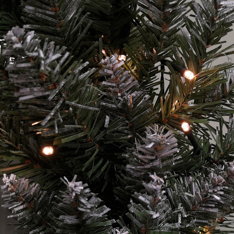 image 1 of 60cm Snow Tipped Christmas Wreath with 50 Warm White LEDs and 160 Bullet Tips