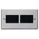 image 1 of SE HOME Polished Chrome 10A 6 Gang 2 Way Light Switch Black | Polished Chrome