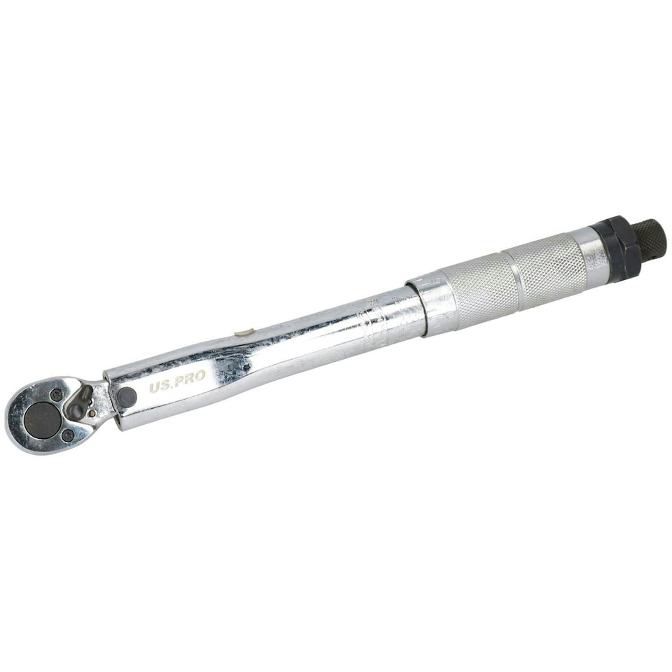 image 1 of 1/4" Drive Torque Wrench 5 - 25 Nm + Metric 6 Sided Deep Sockets 4 - 14mm