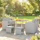 image 8 of Outsunny 8 Seater Cube Rattan Garden Dining Set with Cushions, Light Grey | Grey | Light Grey | One Size