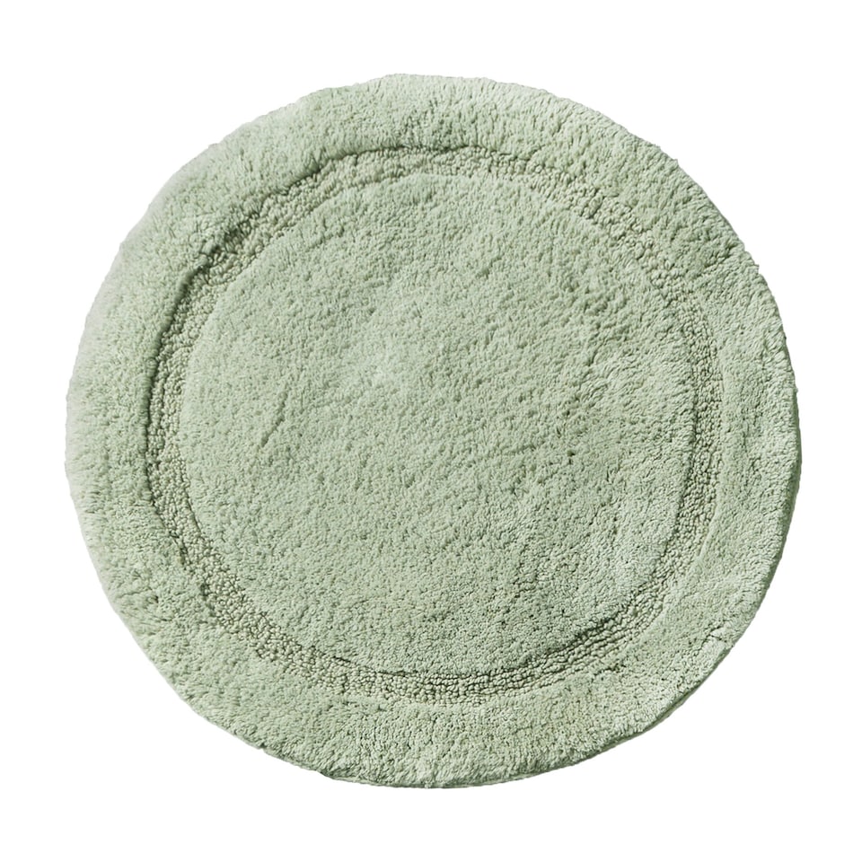 image 1 of Round Bath Mat 100% Cotton - Sage Green